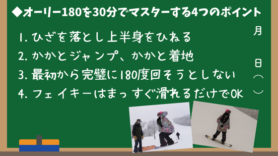 オーリー180を30分でマスターする4つのポイント