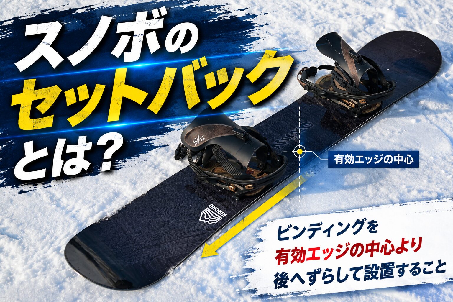 スノボのセットバックとは？→ビンディングを有効エッジの中心より後へ